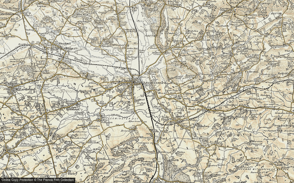 Old Map of Historic Map covering Broadward Br in 1900-1902