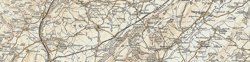 Old map of Eaton in 1902
