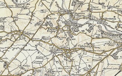 Old map of Eaton Bishop in 1900-1901