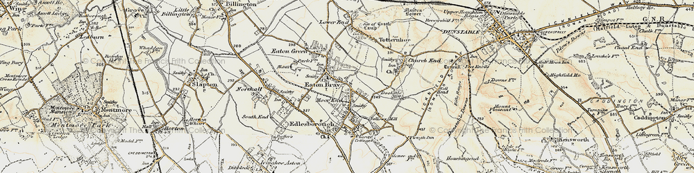 Old map of Eaton Bray in 1898-1899