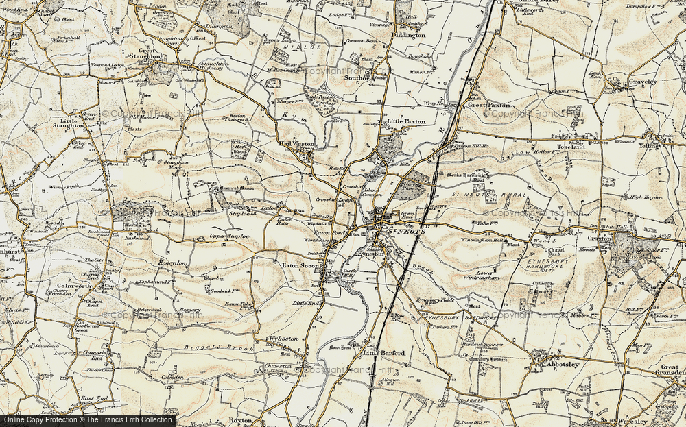 Old Map of Eaton Ford, 1898-1901 in 1898-1901