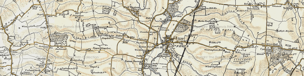 Old map of Eaton Ford in 1898-1901