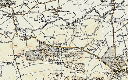 Old map of Eaton Hastings in 1898-1899