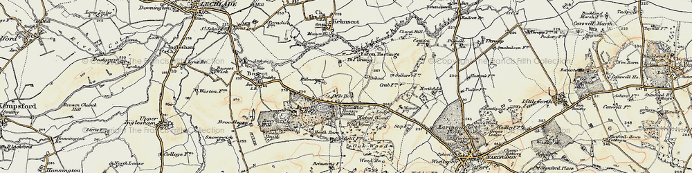 Old map of Eaton Hastings in 1898-1899