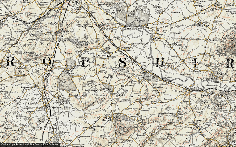 Old Map of Eaton Mascott, 1902 in 1902