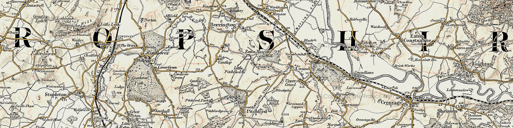 Old map of Eaton Mascott in 1902