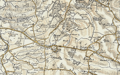 Old map of Meriden Ho in 1901-1902