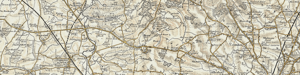 Old map of Meriden Ho in 1901-1902