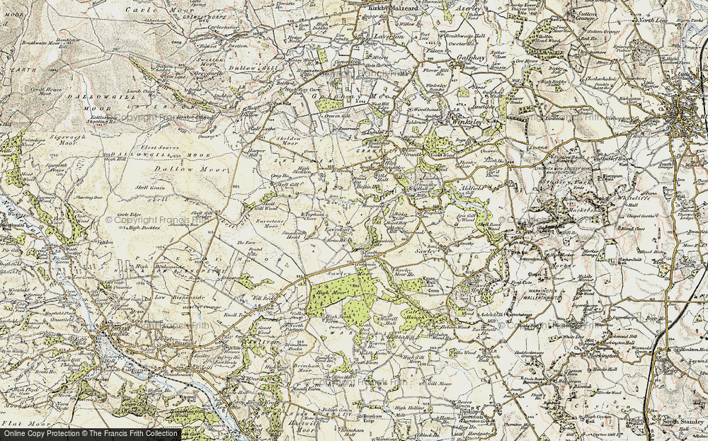 Old Map of Historic Map covering Yaudhouse Head in 1903-1904