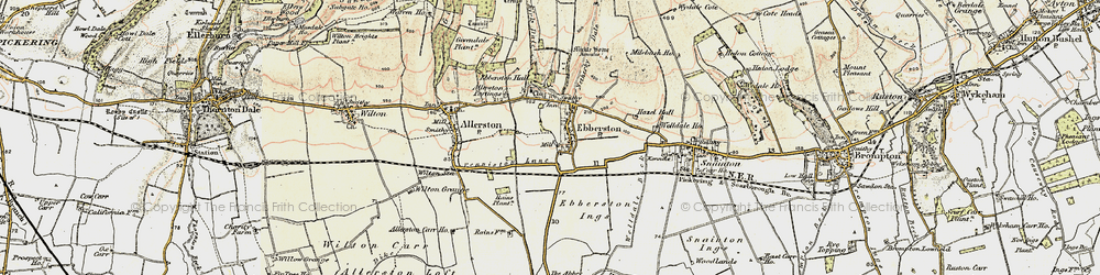 Old map of Allerston Partings in 1903-1904