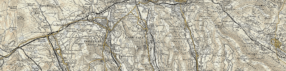 Old map of Ebbw Vale in 1899-1900