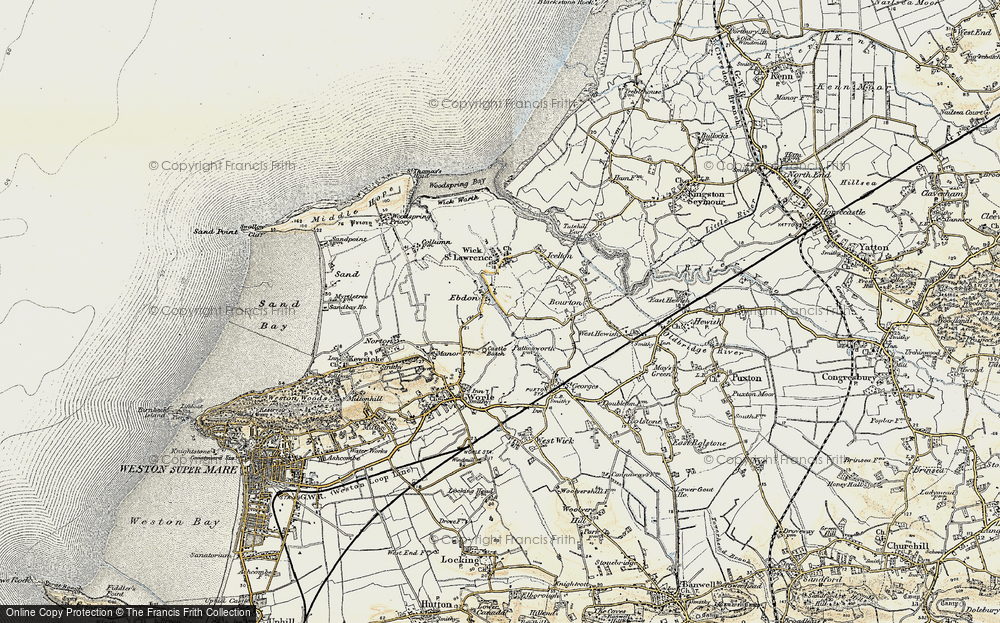 Old Map of Ebdon, 1899-1900 in 1899-1900