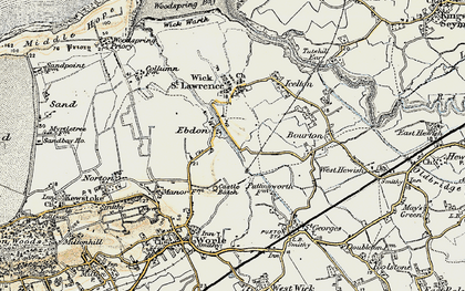 Old map of Ebdon in 1899-1900