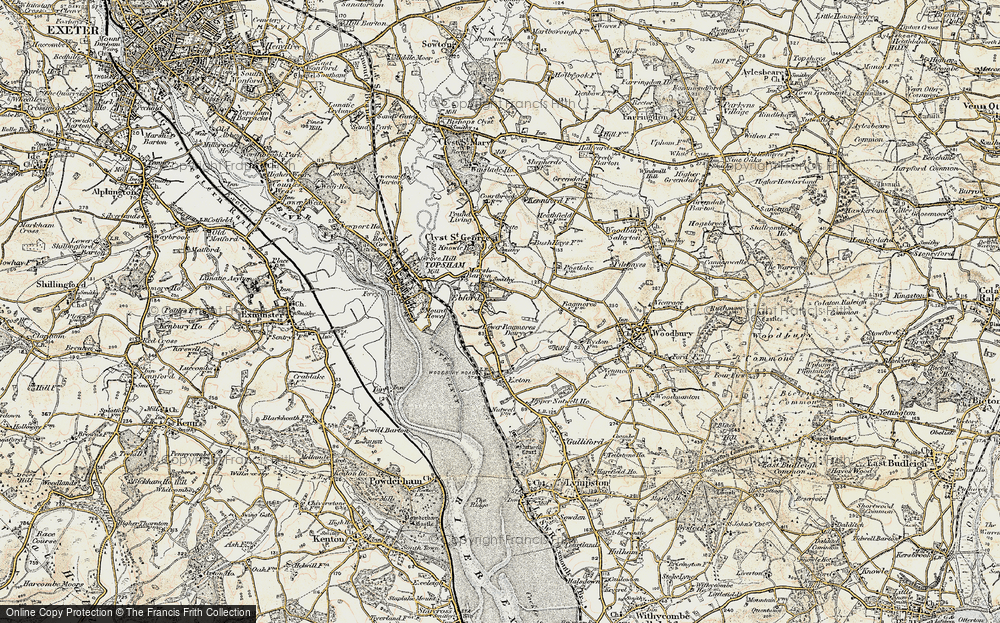 Old Map of Ebford, 1899 in 1899