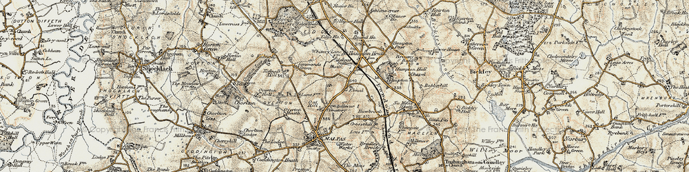Old map of Ebnal in 1902