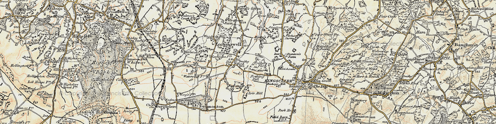 Old map of Ecchinswell in 1897-1900