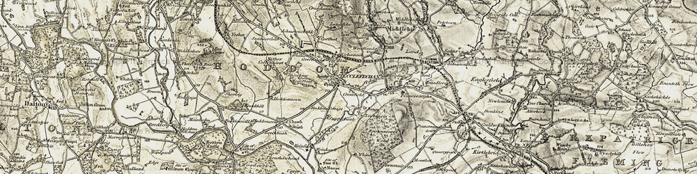 Old map of Ecclefechan in 1901-1904