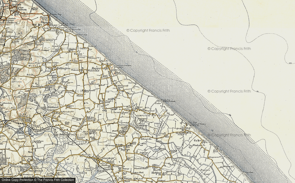 Old Map of Eccles on Sea, 1901-1902 in 1901-1902
