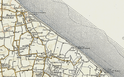 Old map of Eccles on Sea in 1901-1902