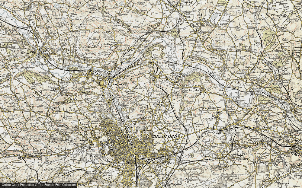 Old Map of Historic Map covering Five Lane Ends in 1903-1904