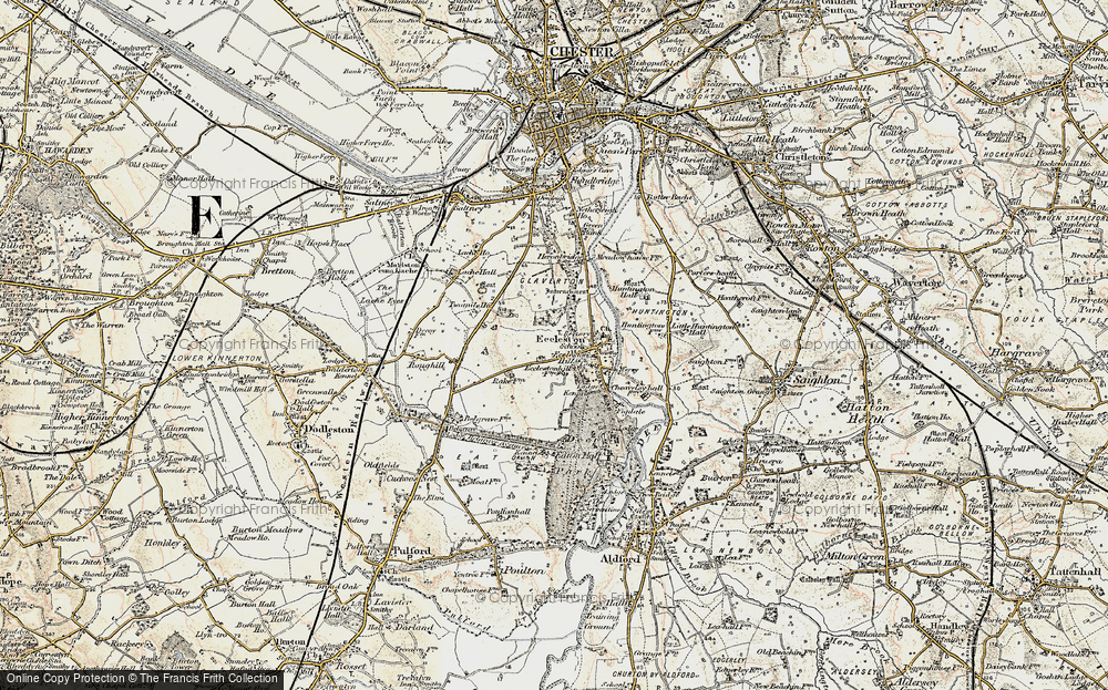 Old Map of Historic Map covering Chester Business Park in 1902-1903