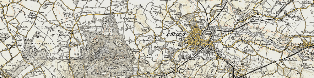 Old map of Eccleston in 1902-1903