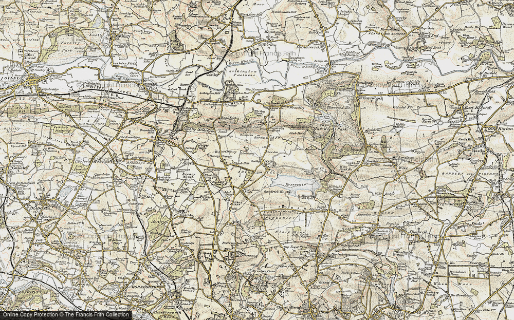 Old Map of Historic Map covering Bowshaws, The in 1903-1904