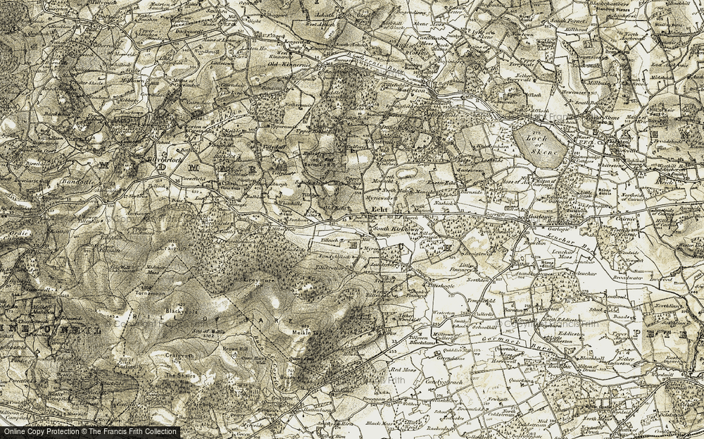 Old Map of Echt, 1908-1909 in 1908-1909