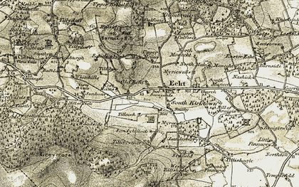 Old map of Echt in 1908-1909