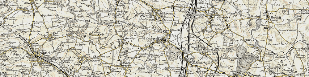 Old map of Eckington in 1902-1903