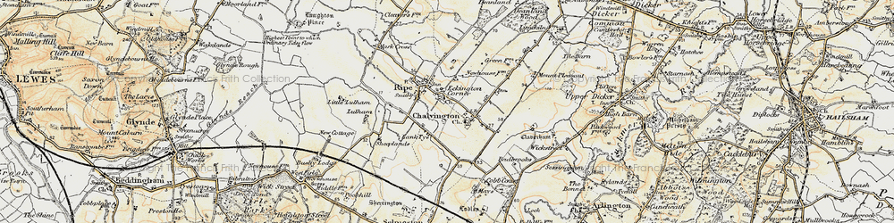 Old map of Eckington Corner in 1898