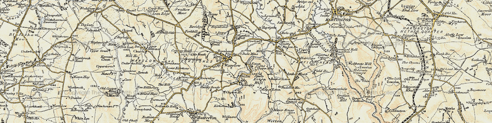 Old map of Ecton in 1902-1903