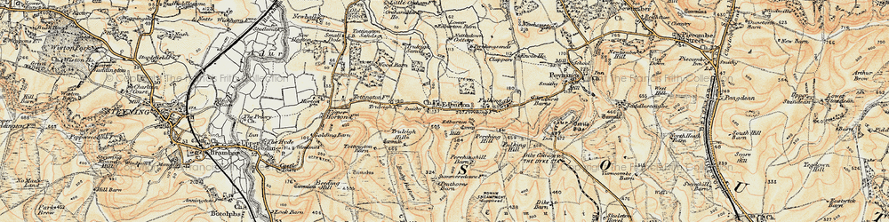 Old map of Edburton in 1898
