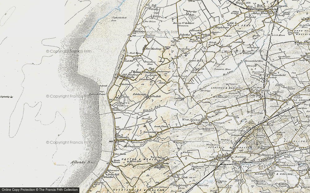 Old Map of Historic Map covering Black Dub in 1901-1904
