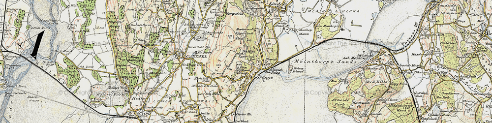 Old map of Blawith Point in 1903-1904