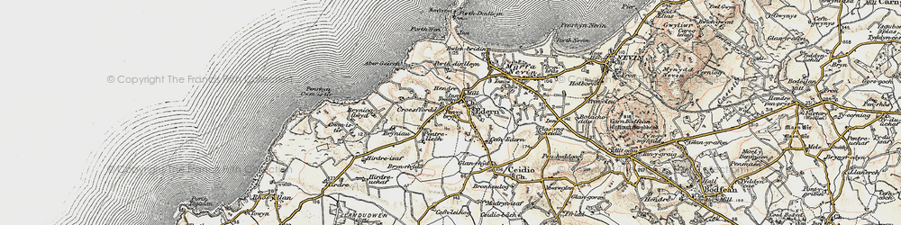 Old map of Edern in 1903