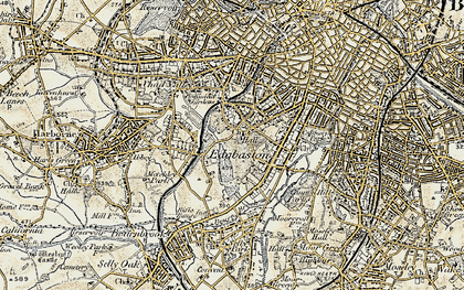 Old map of Edgbaston in 1901-1902
