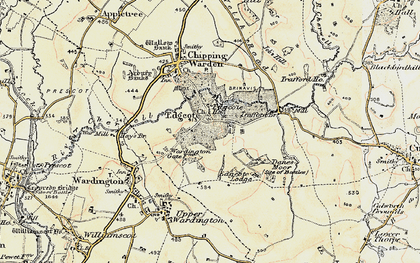 Old map of Edgcote in 1898-1901
