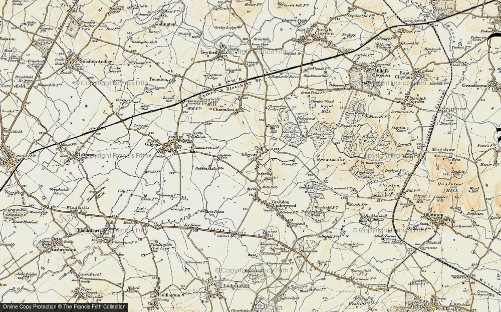 Old Map of Edgcott, 1898-1899 in 1898-1899