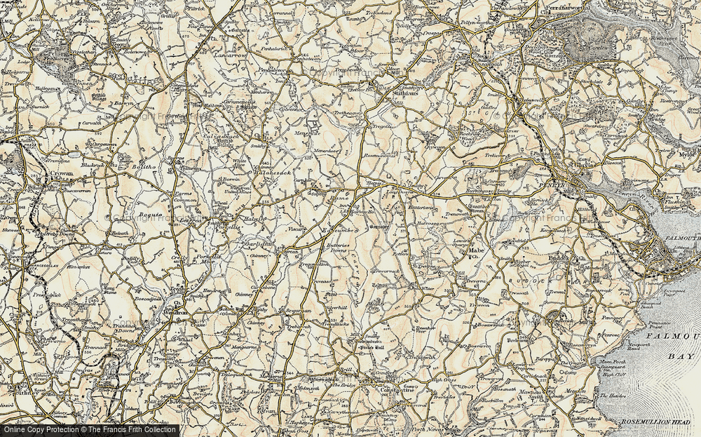 Old Map of Historic Map covering Butteriss Downs in 1900