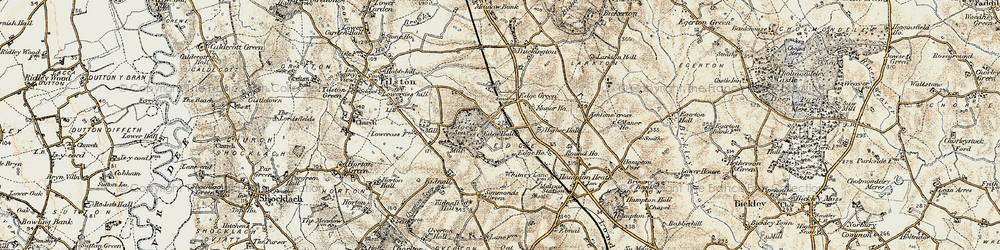 Old map of Edge Green in 1902