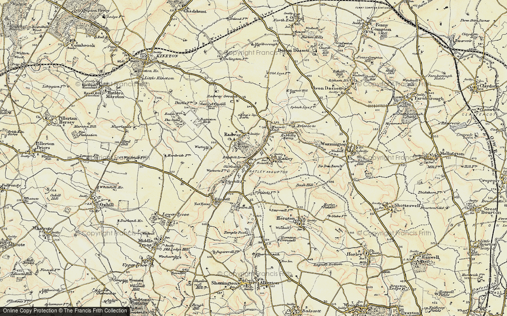 Old Map of Historic Map covering Westcote Manor in 1898-1901