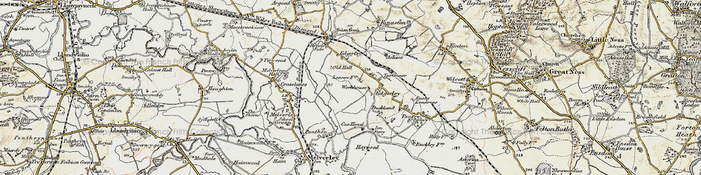 Old map of Berwyn Ho in 1902