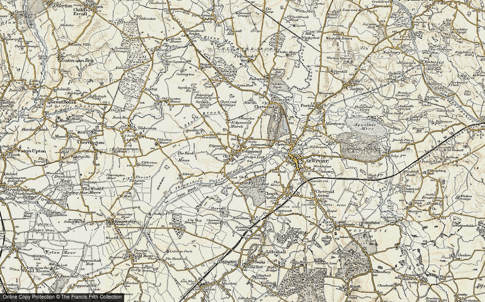Old Map of Edgmond, 1902 in 1902