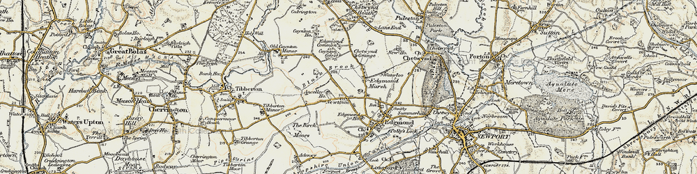Old map of Edgmond Marsh in 1902
