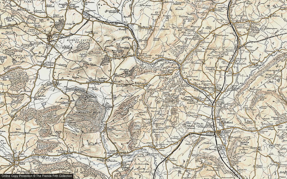 Old Map of Historic Map covering Laplow Bank in 1901-1903