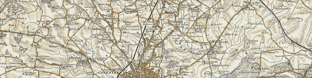 Old map of Edgwick in 1901-1902