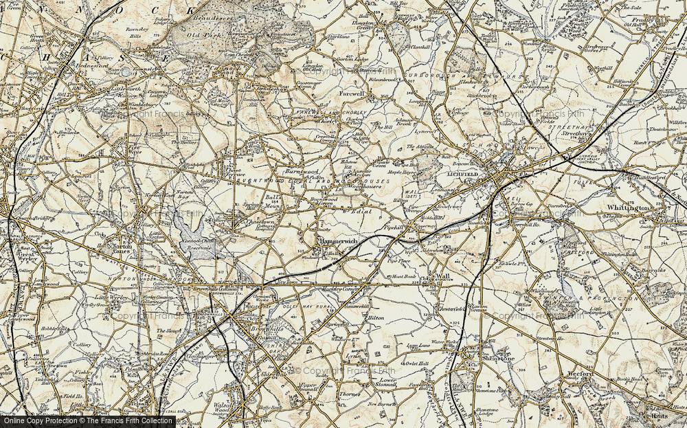 Old Map of Edial, 1902 in 1902