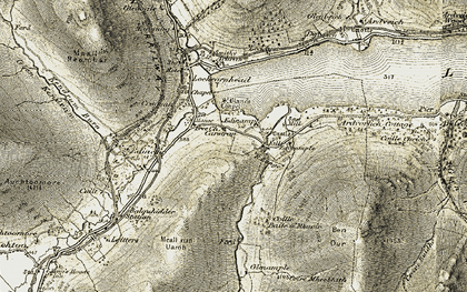 Old map of Allt a' Choire Fhuadaraich in 1906-1907