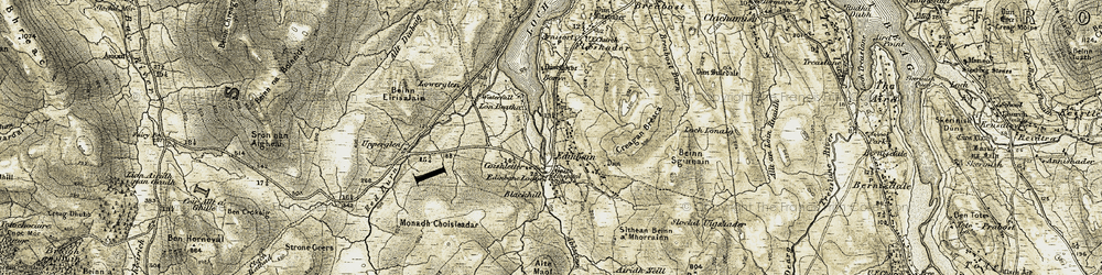 Old map of Beinn Sgùmain in 1909